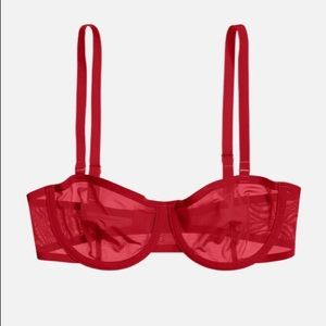 CUUP Balconette Mesh Bra Cerise